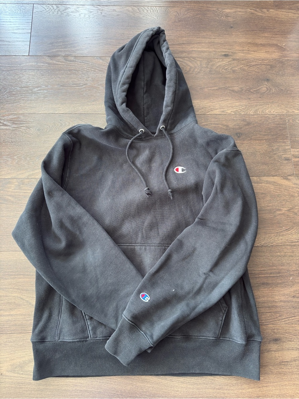 Champion Reverse Weave Black Pullover Hoodie Size Large